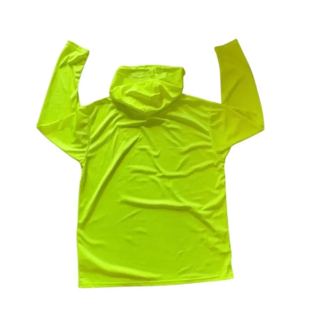 ProtectX Mens Long Sleeve Hoodie Neon Green‎ High Visibility Sun Protection Size